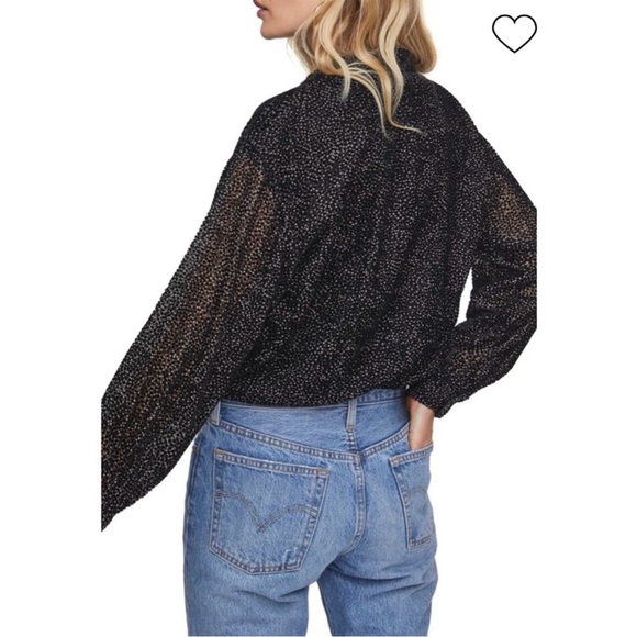 ASTR THE LABEL Zena Black Velvet Dot Bodysuit Size Extra Small - Picture 6 of 16